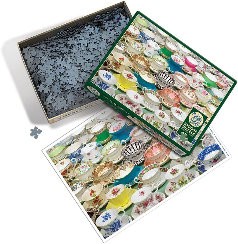 Miniatura 2 de Cobble Hill - Rompecabezas de 1000 piezas, tazas de té, póster de muestra incluido