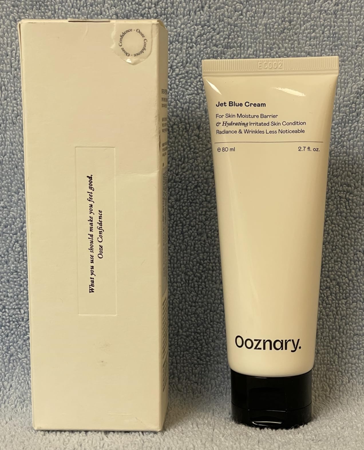 OOZNARY Jet Blue Cream with Ceramide & Shea Butter for Skin Barrier Repair, Korean Moisturizer for Dry Skin 2.7 fl.ozㅣ80ml