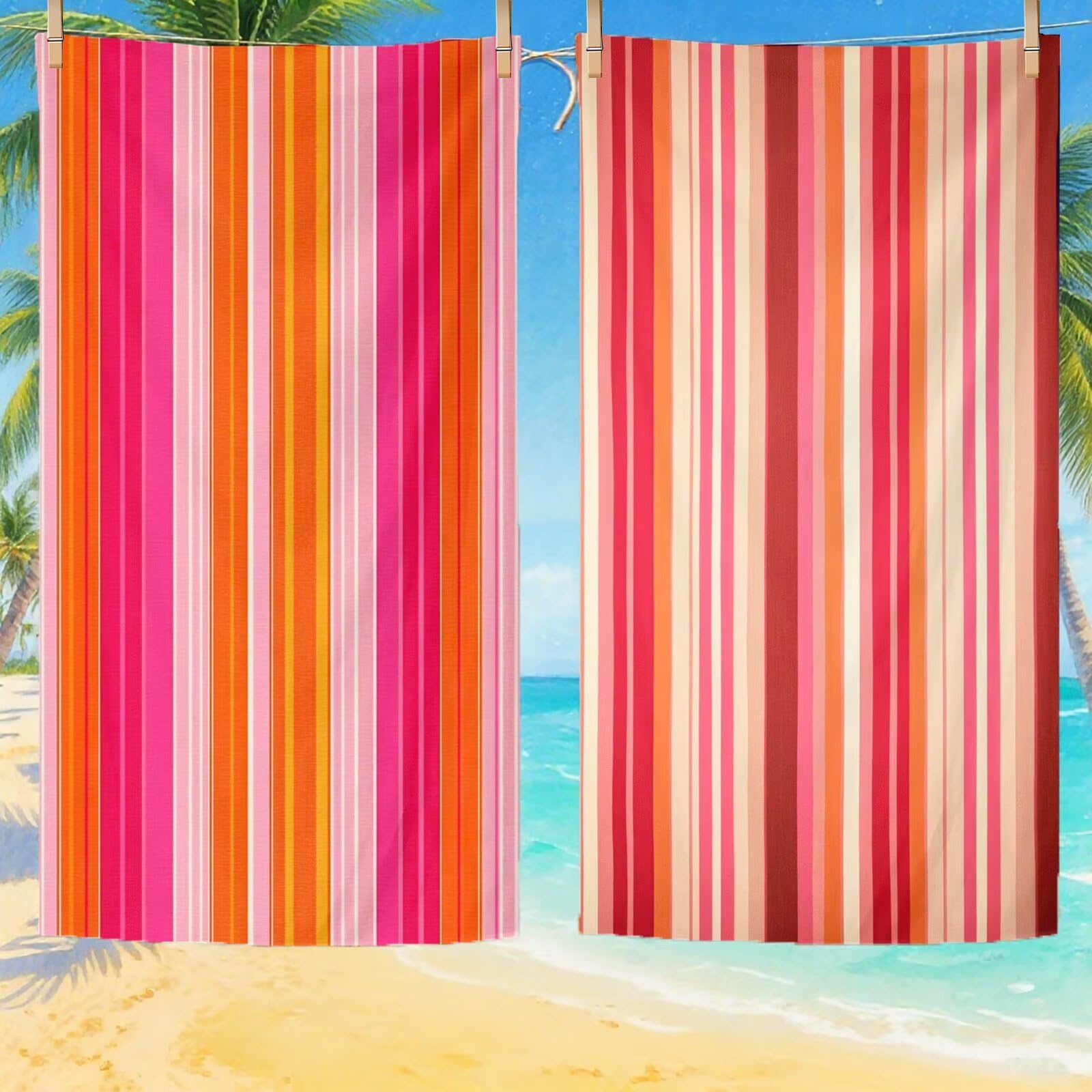 Toallas de Playa Microfibra Raya Toalla Playa Grande 180x90 cm Mujer Hombre Secado Rápido Absorbente Toallas Gimnasio Suave Sin Arena Ligera Toalla Microfibra para Playas Piscina Viajes Camping Q-666