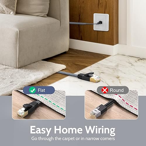 Miniatura 2 de Cable Ethernet Cat 7. Cable de Internet trenzado de nailon Cat 7. Cable de Ethernet. Cable de red RJ45. Cable LAN Cat7 para PC, Mac, router y