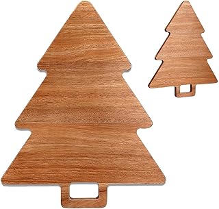 Christmas Tree Cutting Board, Wooden Kitchen Decoration Appetizer Butter Platter Fruit Tray for Charcuterie Holiday