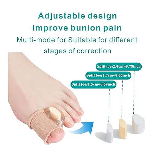 Miniatura 2 de Separador espaciador de dedos de gel, paquete de 2 correctores de juanetes para dedos superpuestos con 3 espaciadores ajustables de dedos suaves