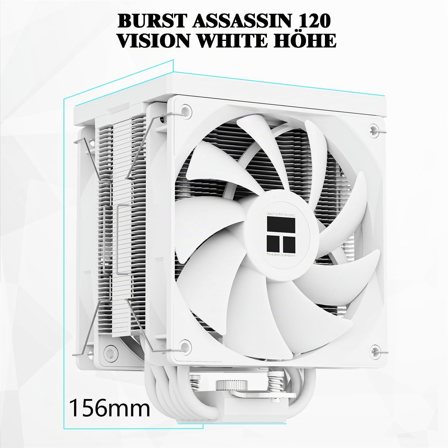 THERMALRIGHT Burst Assassin 120 Vision White Enfriador de CPU, pantalla IPS LCD de 2,4 pulgadas con resolución de 320 x 240, disipador de calor de alto rendimiento para computadora LGA1851/1700 y AM4