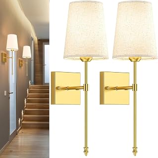 LABOREDUCER LED Wandleuchte Innen Kabellose Akku 2 Stück Gold,Aufladbare 5000mAh Batterie Wandlampe mit Fernbedienung,RGB Farbwechselund 3 Farben Dimmbare Wandlicht für Schlafzimmer Wohnzimmer