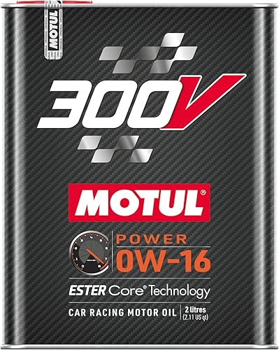 Motul 110855 300V 0W-16 POWER Car Racing Motor Aceite Aceite Completo Sintético Motor Lubricante 2 Litros Alto Rendimiento 4 Tiempos Ester Core
