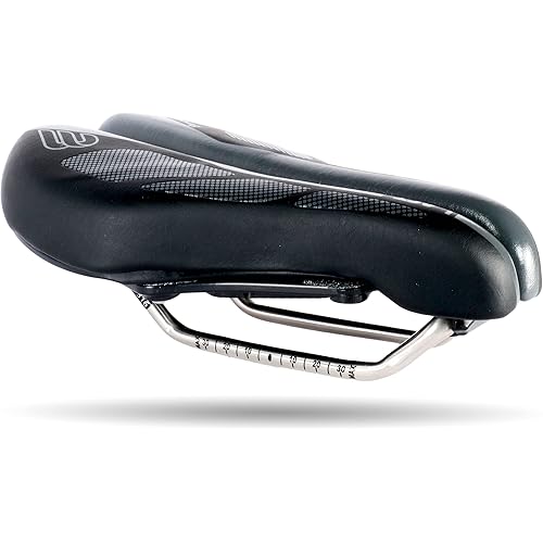SRT 2.0 Adjustable Bicycle Saddle Noseless with Titanium Rails Custom Fit Comfort,Black w/Grey Accents