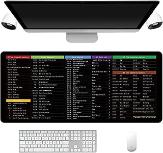 Quick Key Super Large Keyboard Pad,Keyboard Shortcuts Mouse Mat Computer Mat English Shortcut Key Mouse Pad Keyboard Shortcut Mousepad for Desk Pc, Laptop, Office (A, 90 x 40CM)