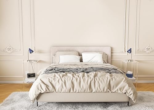 Miniatura 10 de Eglaf Mesa auxiliar de acrílico con estación de carga y puertos USB, mesita de noche pequeña para sala de estar, dormitorio, 15.7 pulgadas de largo