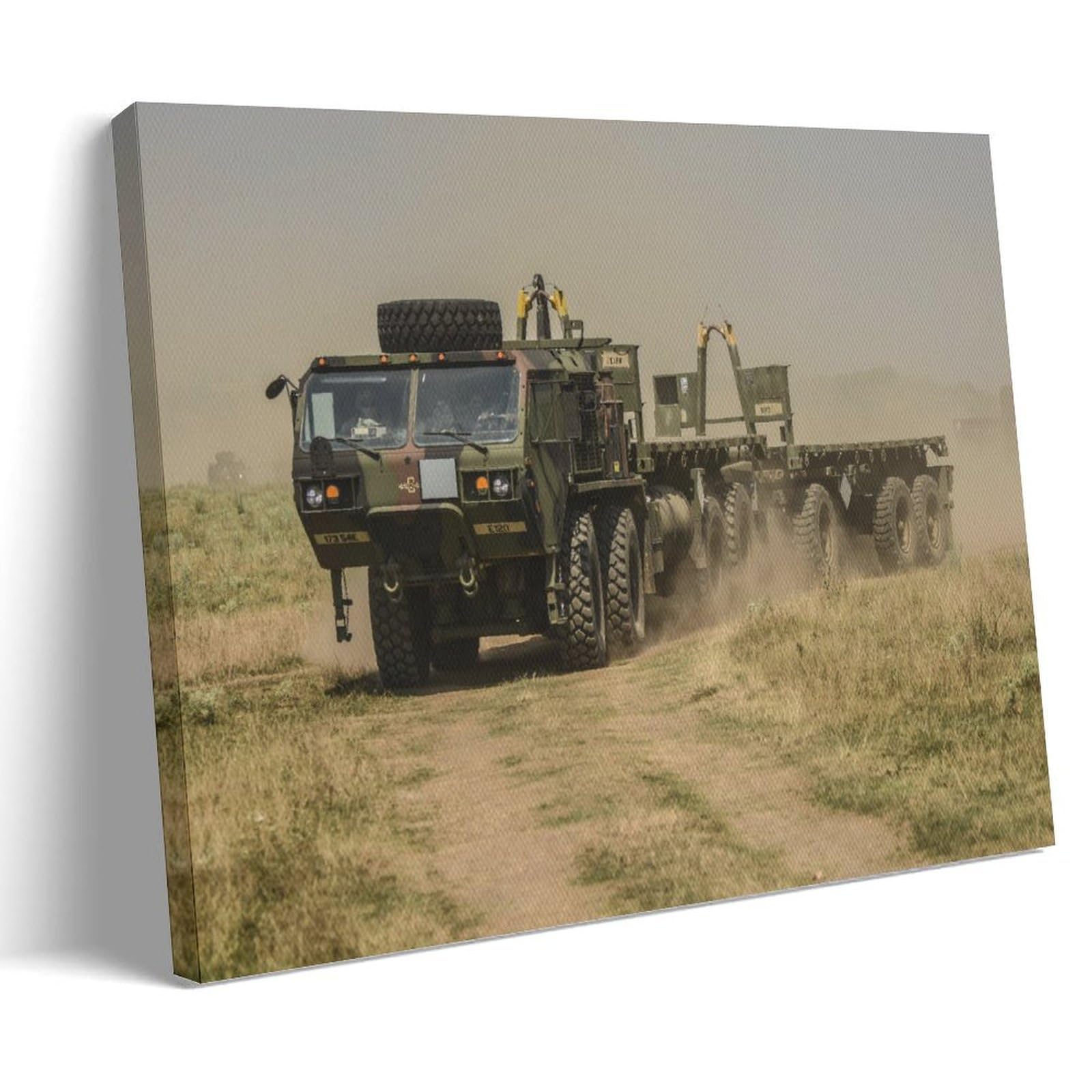US Army Oshkosh Heavy Truck Driving in Desert, Wasteland, Military Art Poster for Boy Room Decoration Wall Art Paintings Canvas Wall Decor Home Decor Living Room Decor Aesthetic 24x36inch(60x90cm) F