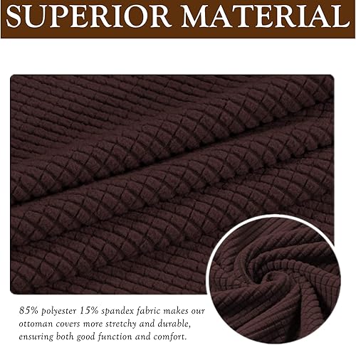 Miniatura 3 de Fundas rectangulares elásticas para banco y sillas de comedor, tela jacquard suave, extraíble y lavable, protector de asiento antipolvo para sala de