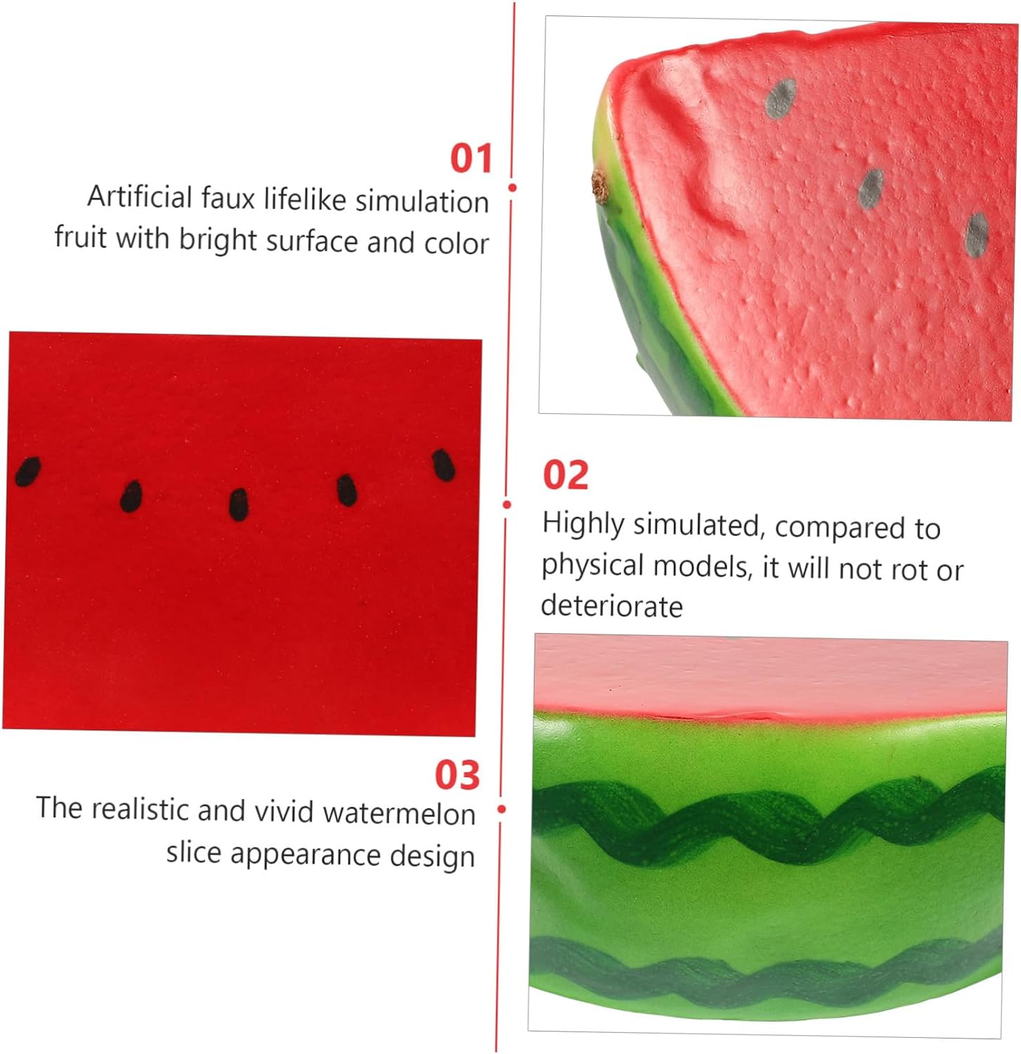 Watermelon Model Lifelike Artificial Fruit Slices for Birthday Decorations Kitchen