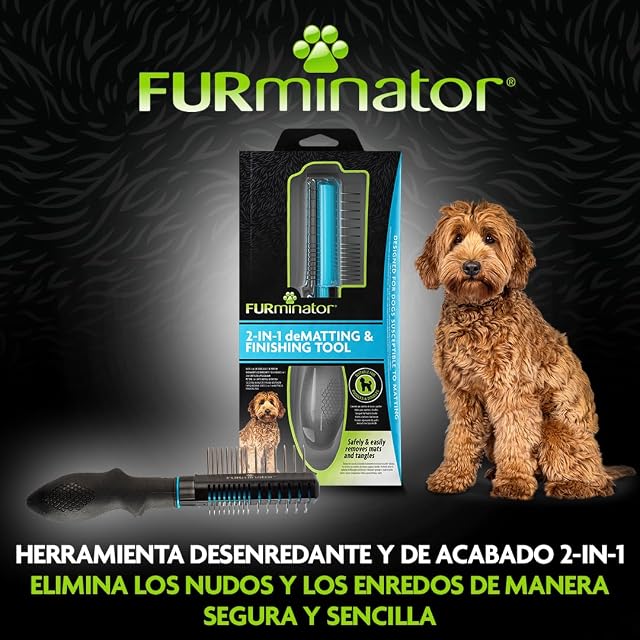 Foto 2 de 7 de FURminator 2en1 Cepillo Dual para Perros, caniches y Doodles