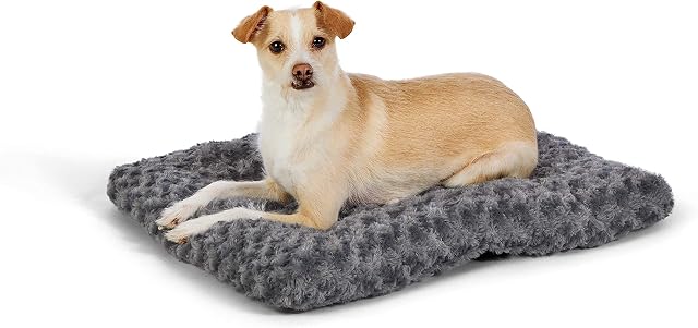 Amazon Basics Pet Bed for Dogs and Cats - Machine Washable, Extra Small (58.5 x 46 x 6cm), Grey Swirl
