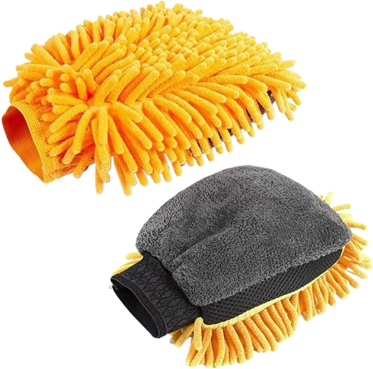 4pc Car Wash Gloves Coral Soft Scratch Resistant Scrub Multifunctional Thick Cleaning Details(Orange)