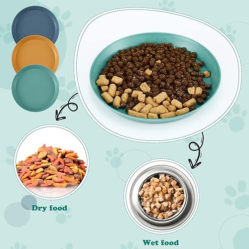 Miniatura 6 de 6 piezas de platos de comida poco profundos para gatos sin fatiga cuencos de alimentación húmedos para gatos platos anchos y pequeños de PET para