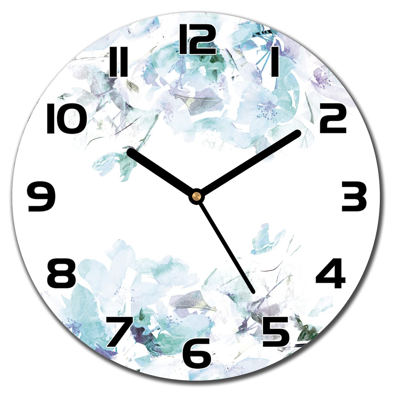 Horloge en verre 30 cm avec aiguilles noires pour une lecture de l'heure facile