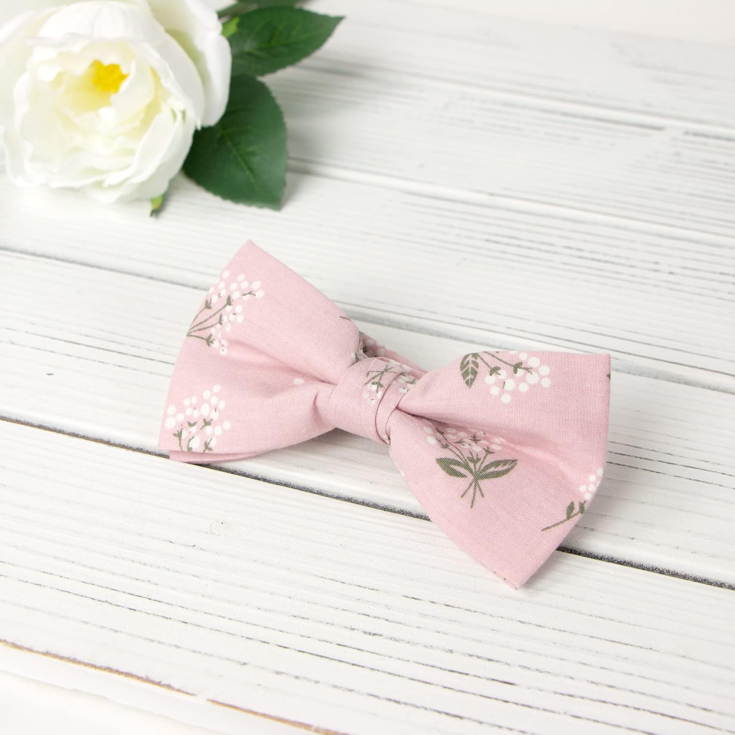 Men's Cotton Floral Suspenders and Bow Tie Set for Groomsmen Wedding Parties