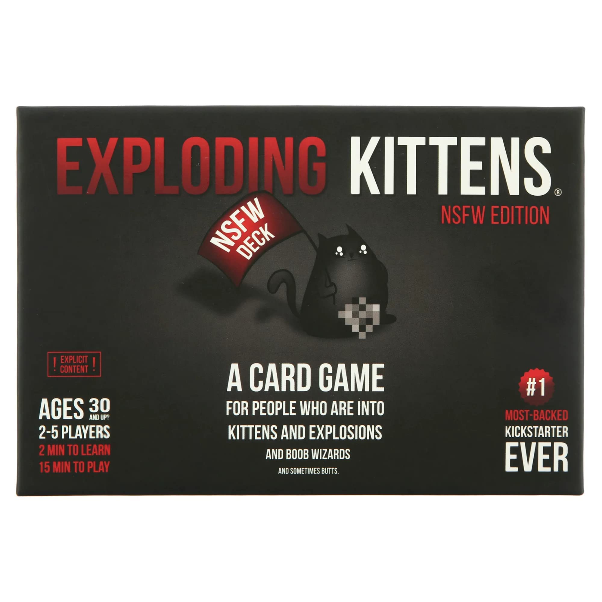 Exploding Kittens Card Game - NSFW (Explicit Adult Content) Edition - Family Card Game - Card Games for Adults, Teens & Kids, Black, 6'' (EKG-NSFW1-1) / Imploding Kittens Expansion $27.45