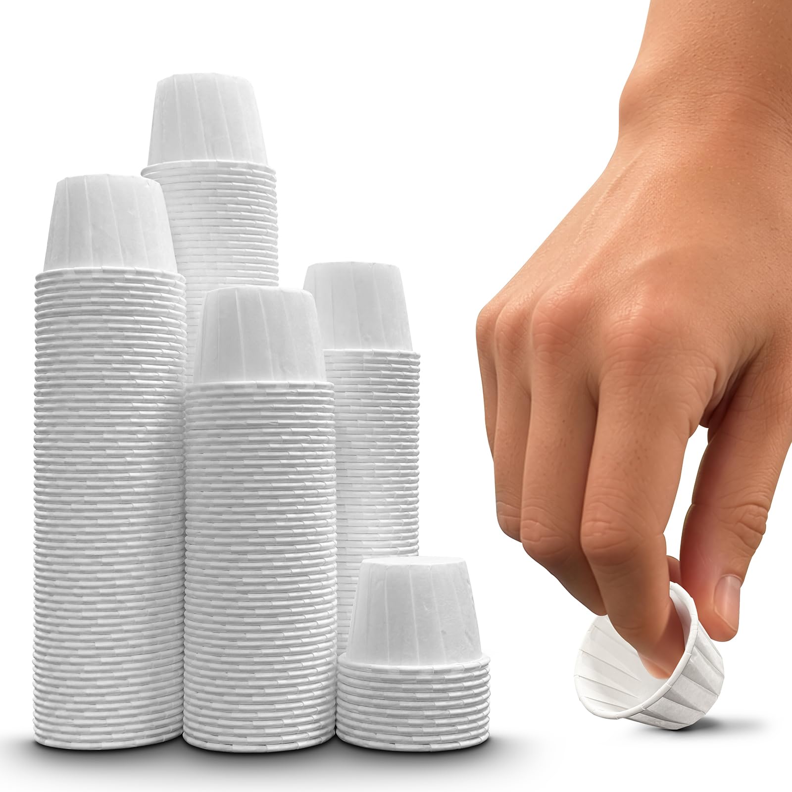 Pack of 1250pc DryFox 28ml/1 Oz Wax Paper Pots | Disposable Waxed Fluid Grease Oil Resistant Paper Cups. Ideal for Medication, Sauces, Condiments, Cosmetics, Crafts, Food Sampling, Tattoo