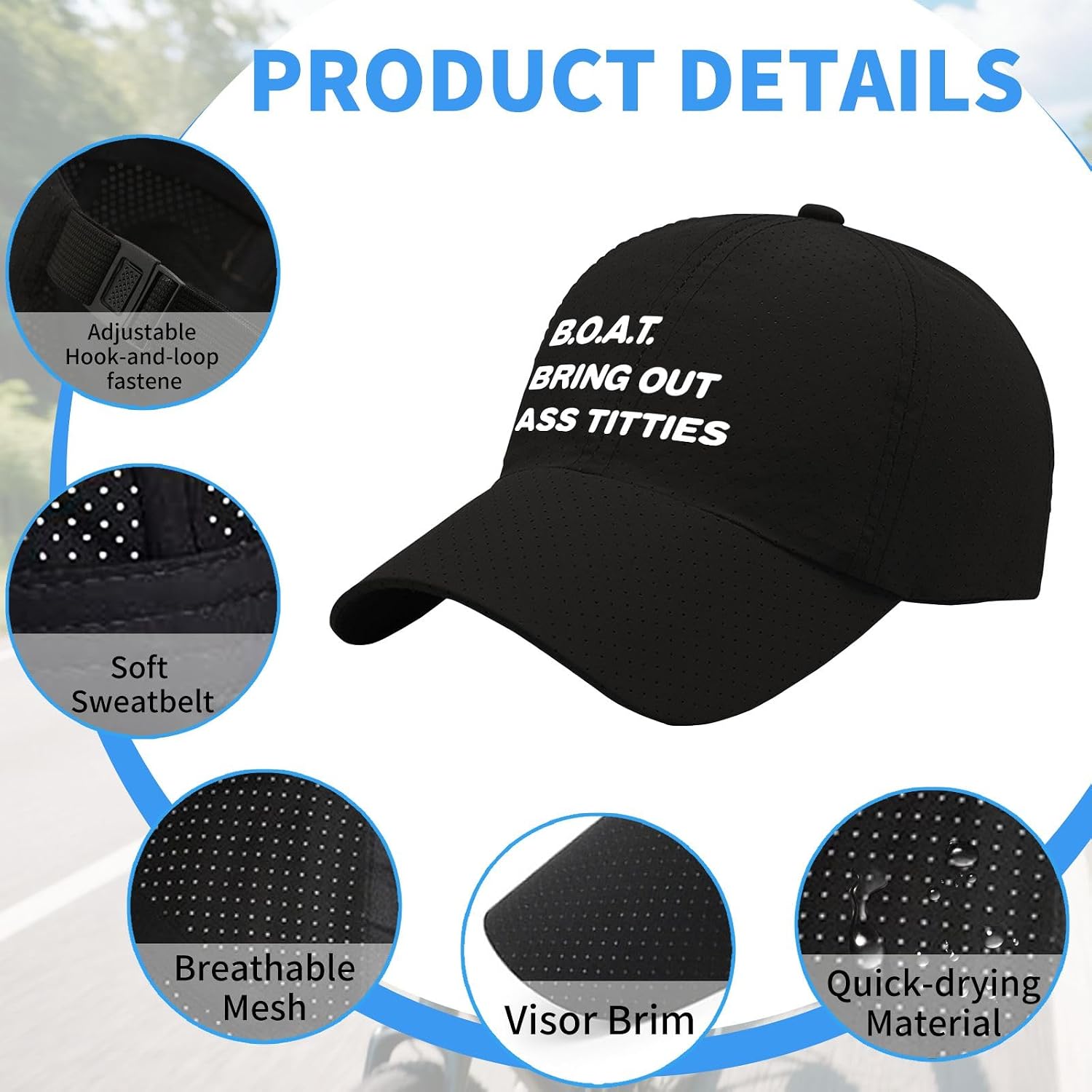 Rife Life B.o.a.t Bring Out Ass Titties Hats Outdoor Cap for Grandpa