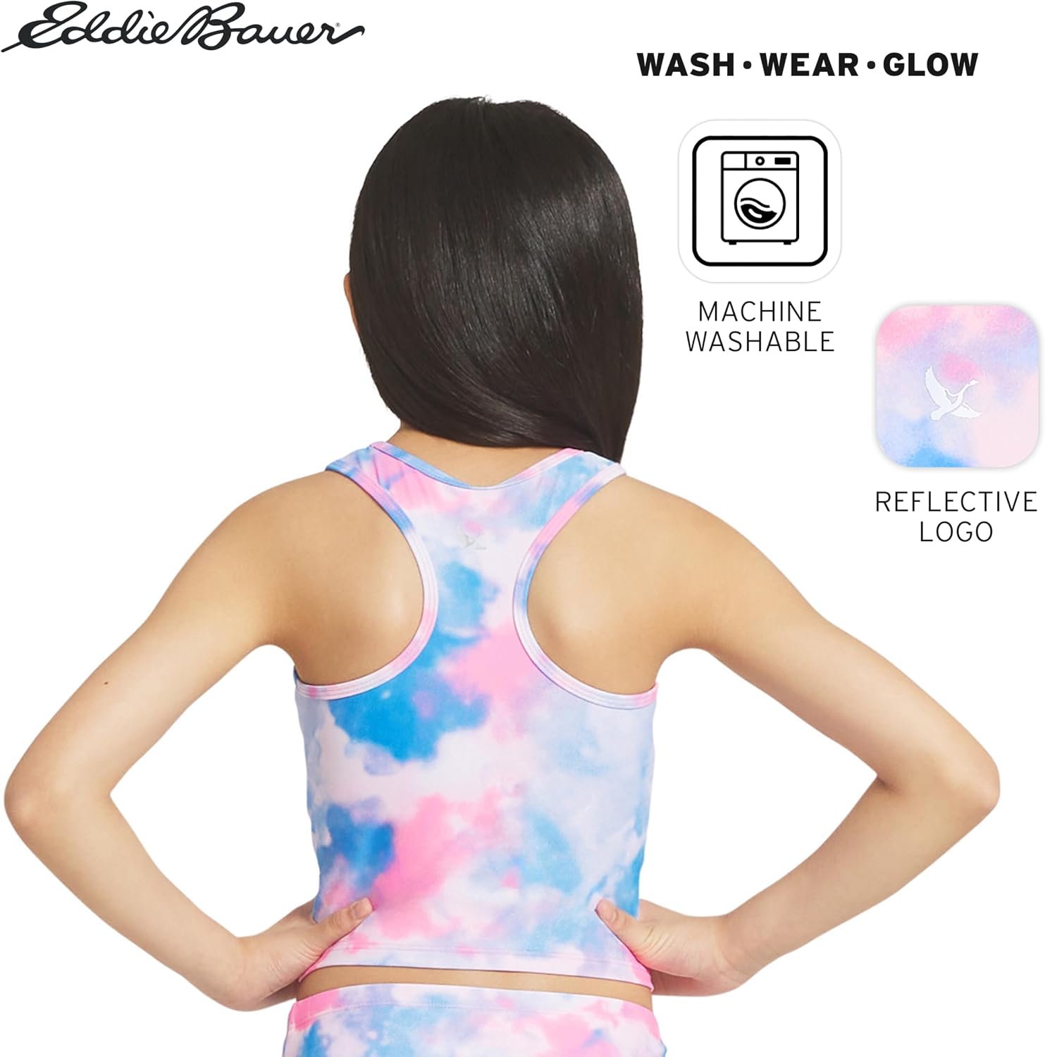Eddie Bauer Girls' UPF 50+ Swim Bikini Bottom and Racerback Tankini Set
