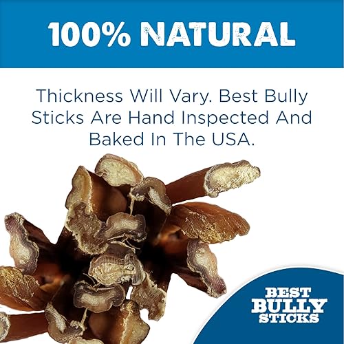 Miniatura 4 de Best Bully Sticks Palitos finos totalmente naturales de 12 pulgadas para perros, 12 pulgadas totalmente digeribles, 100% carne de res alimentada con