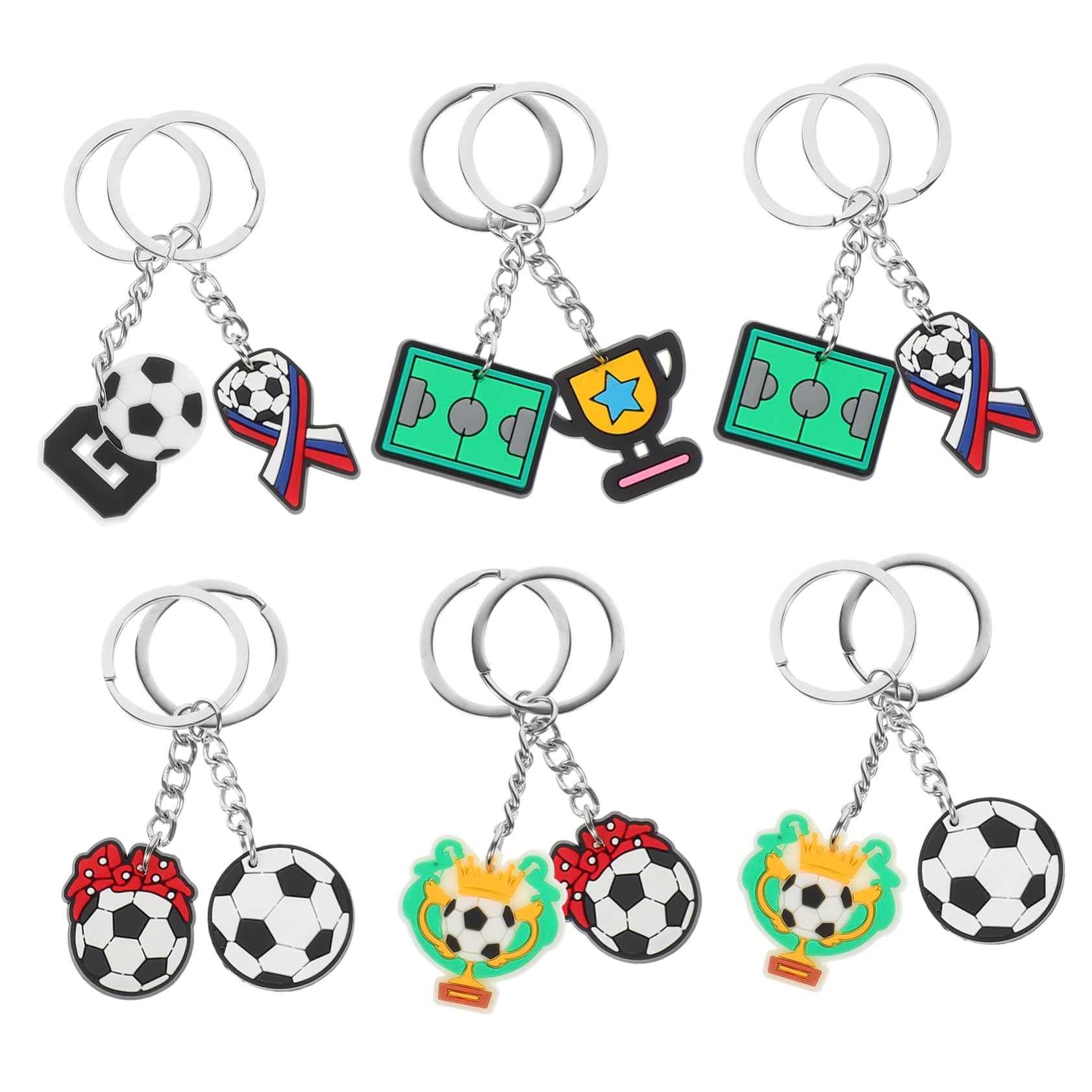 Abaodam 5 Series Llaveros De Fútbol Colgante Decorativo Llaveros Pequeños Para Decorar Y Claves Para Aficionados Fútbol 35 Piezas X 5
