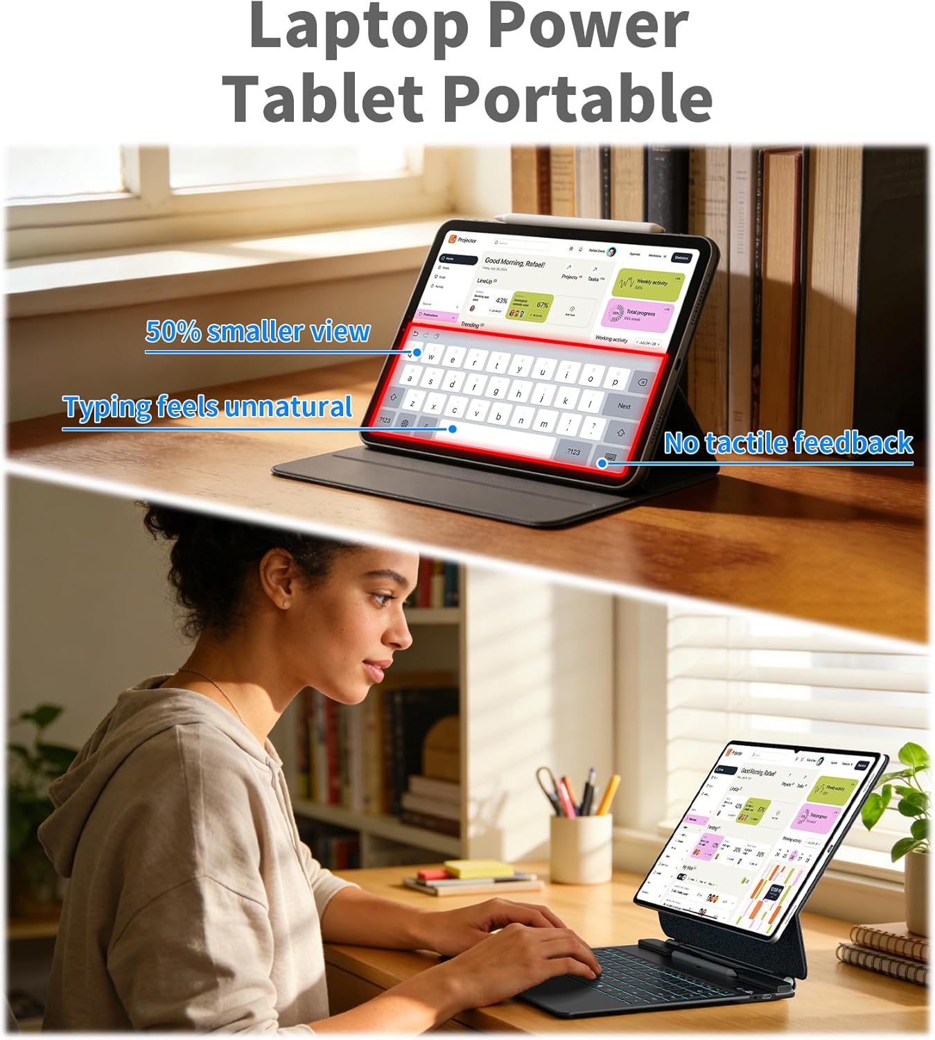 Keyboard Case for Galaxy Tab S11/S10/S9/S8 Ultra 14.6-inch with S Pen Holder, Magic-Style Floating Cantilever with Battery Display, AI Key Ready, Dex Mode, 3-Level 7-Color Backlit, Black