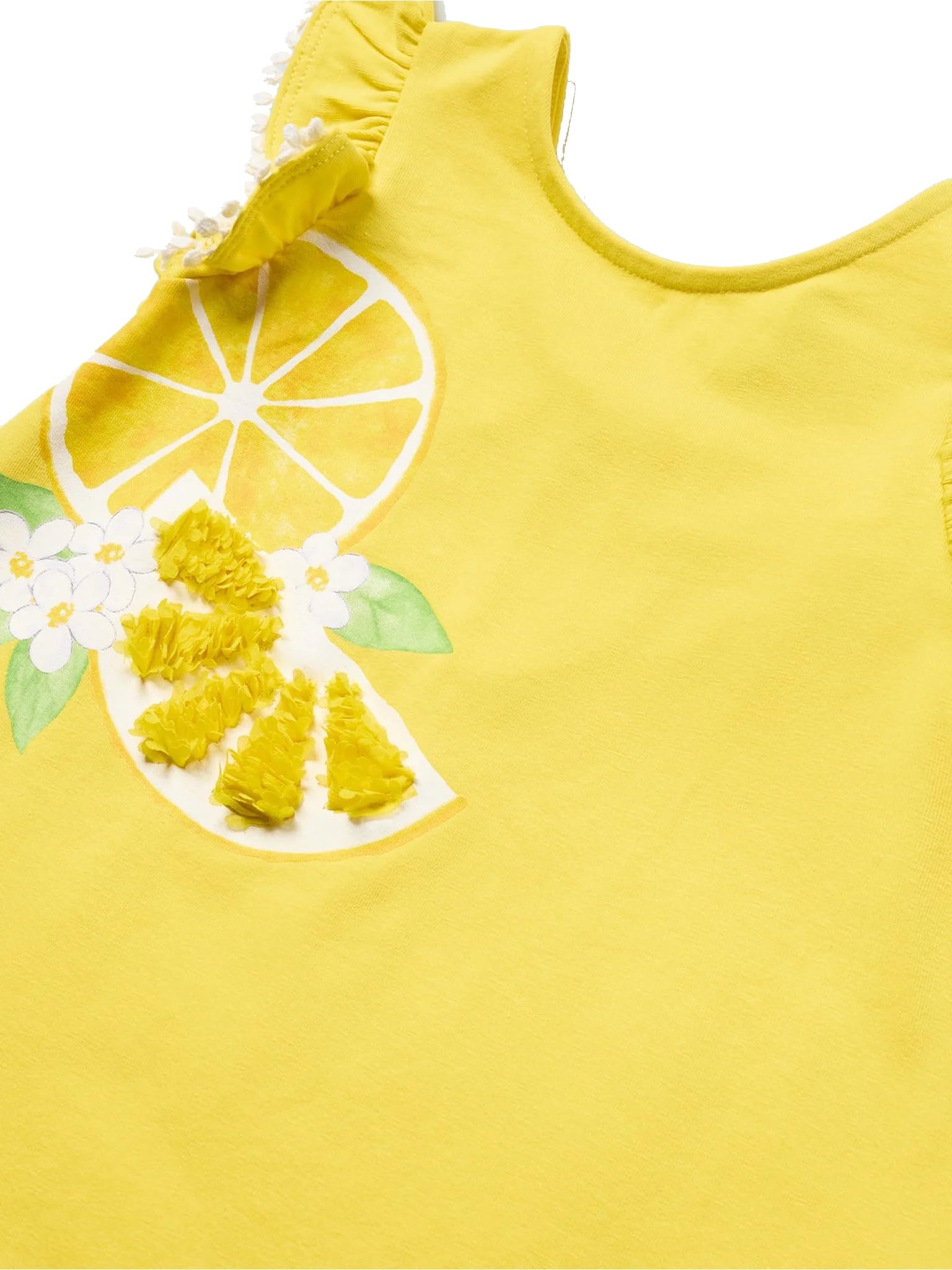 Vestito Estivo Neonata Giallo con Limoni e Fiori – Abito Elegante Cerimonia Bambina 6-24 Mesi – Mayoral Stile Dolce e Solare 1974
