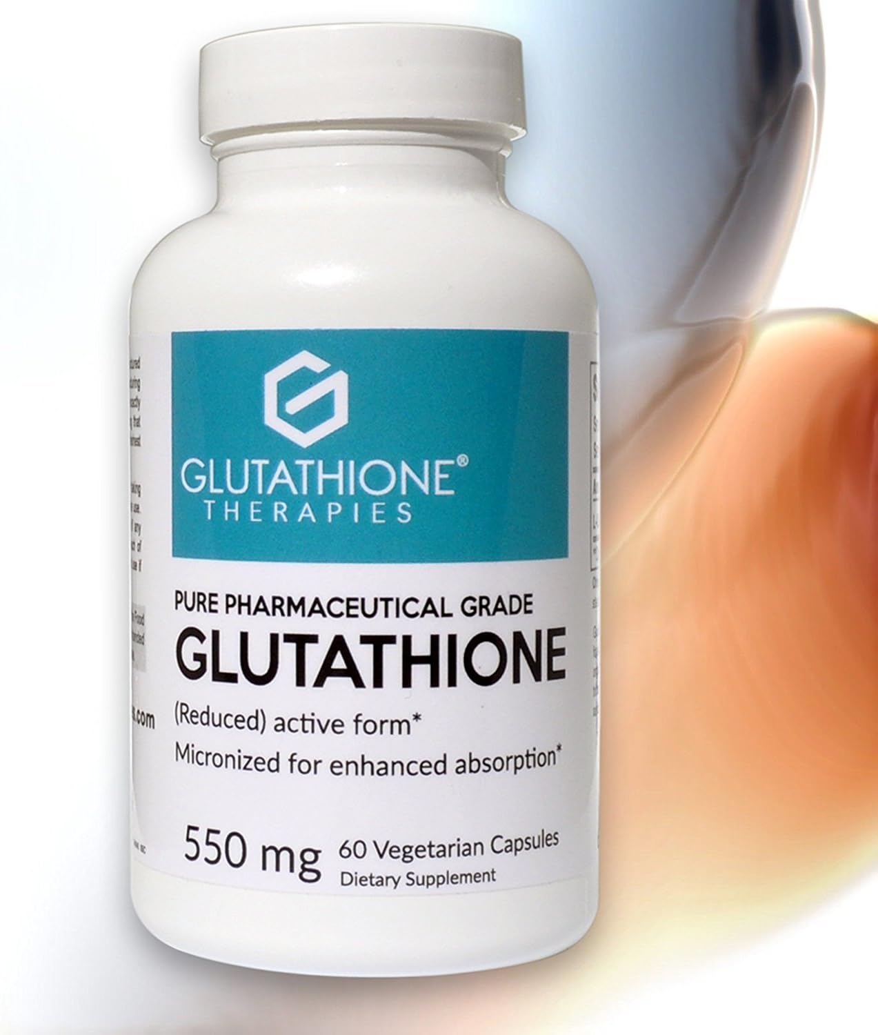 (Pack of 3) Glutathione Therapies - Pure 550 mg Glutathione Skin Brightening Supplement, Skin Lightening, Skin whitening Pills, Detox, Super Antioxidants, 60 Veggie Caps