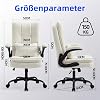 Ergonomic Office Chair [Test Winner] Desk Chair Teddy Fabric & High Backrest Height Adjustable & Rocker Function Executive Chair 150 kg Swivel Chair with Wheels PC Chair Beige