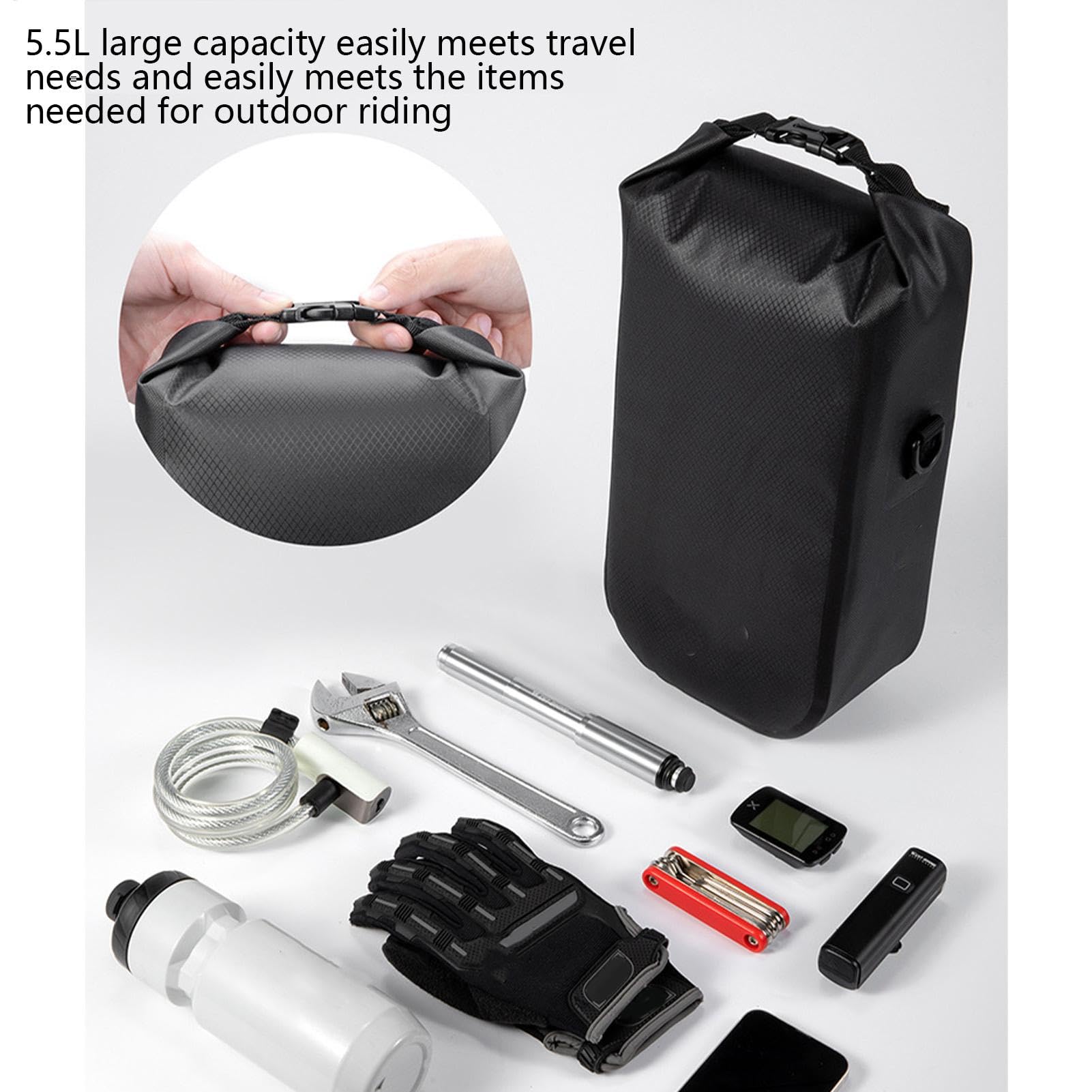Pochette de Fourche – Bikepacking Sac à Fourche à dégagement Rapide | 5,5 L – Sacoche de Cyclisme pour vélo de Montagne et de Route – Étanche – Rangement d'équipement de vélo – Guidon pour