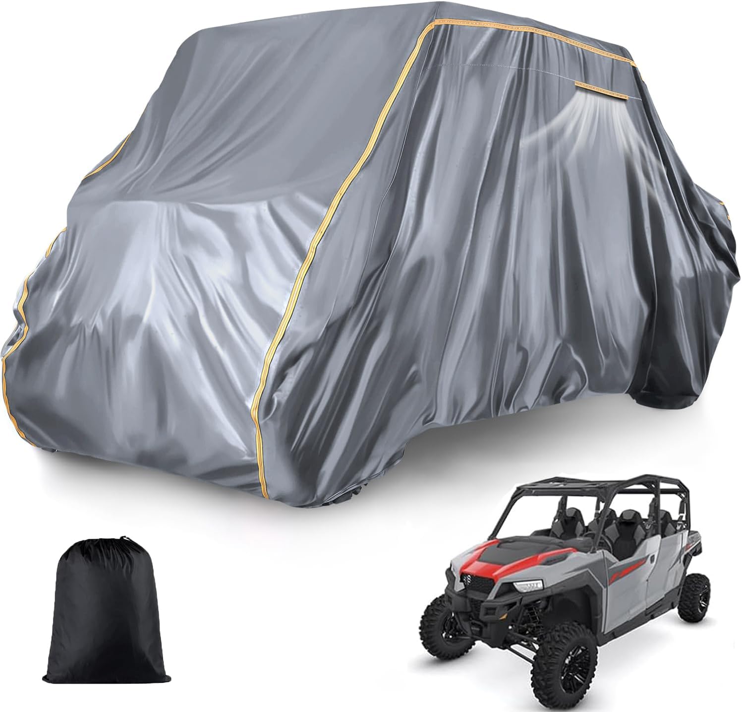 UTV Cover 4 Seater, All-Weather Protection Heavy Duty 600D Side by Side UTV Cover Compatible with Polaris Ranger Crew XP 1000 900 570 800 General RZR Defender Talon Teryx (157" x 65" x 77")