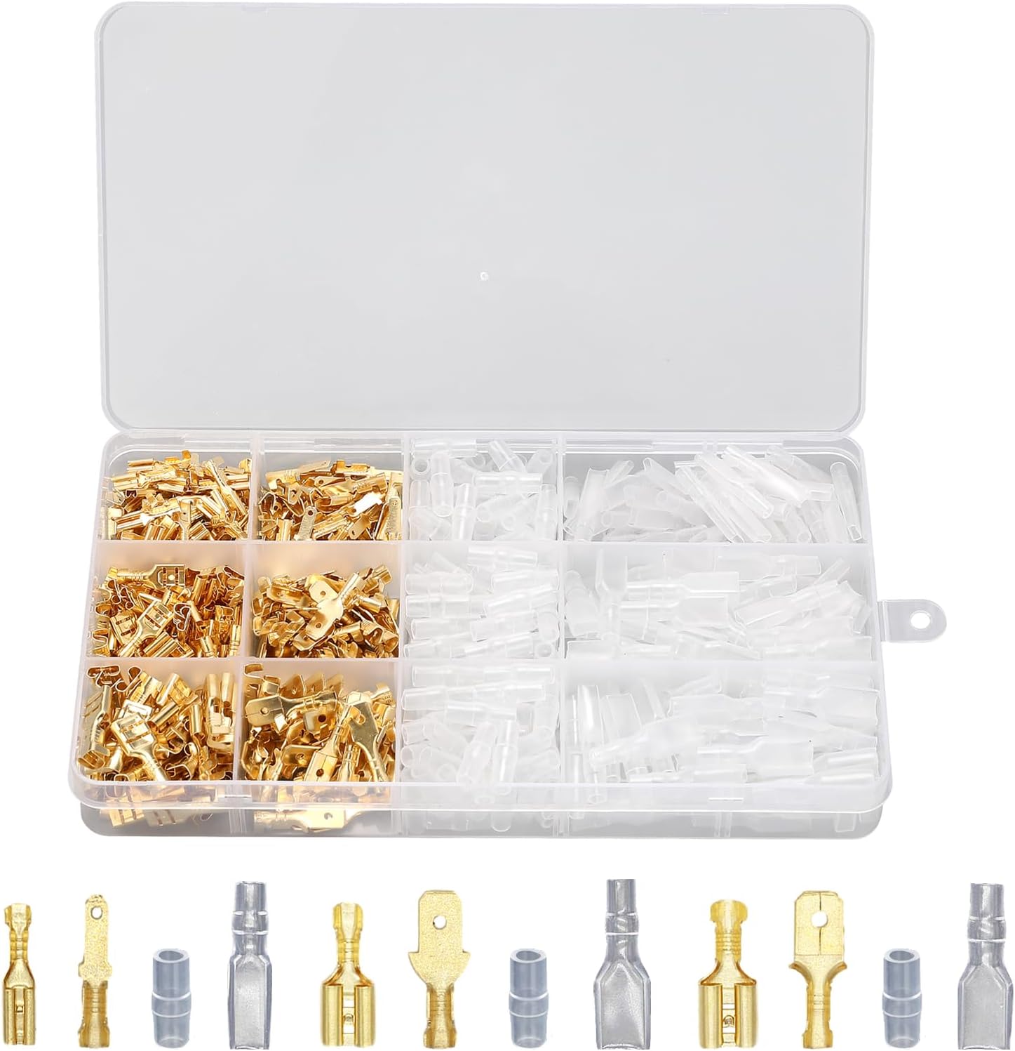 Kit Assortito Di Connettori Piatti Da 270 Pezzi &ndash; Capicorda E Terminali A Crimpare Per Progetti Elettrici E Hobbistica