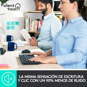 Logitech MK295 Combo kablosuz klavye ve fare: SilentTouch teknolojisi, tam sayısal klavye, kısayol düğmeleri, Nano USB alıcısı,%90 daha az gürültü - siyah
