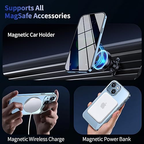 Miniatura 3 de Funda magnética de privacidad con anillo de metal CD y bloqueo automático desplegable para iPhone 13 compatible con MagSafe protección de lente