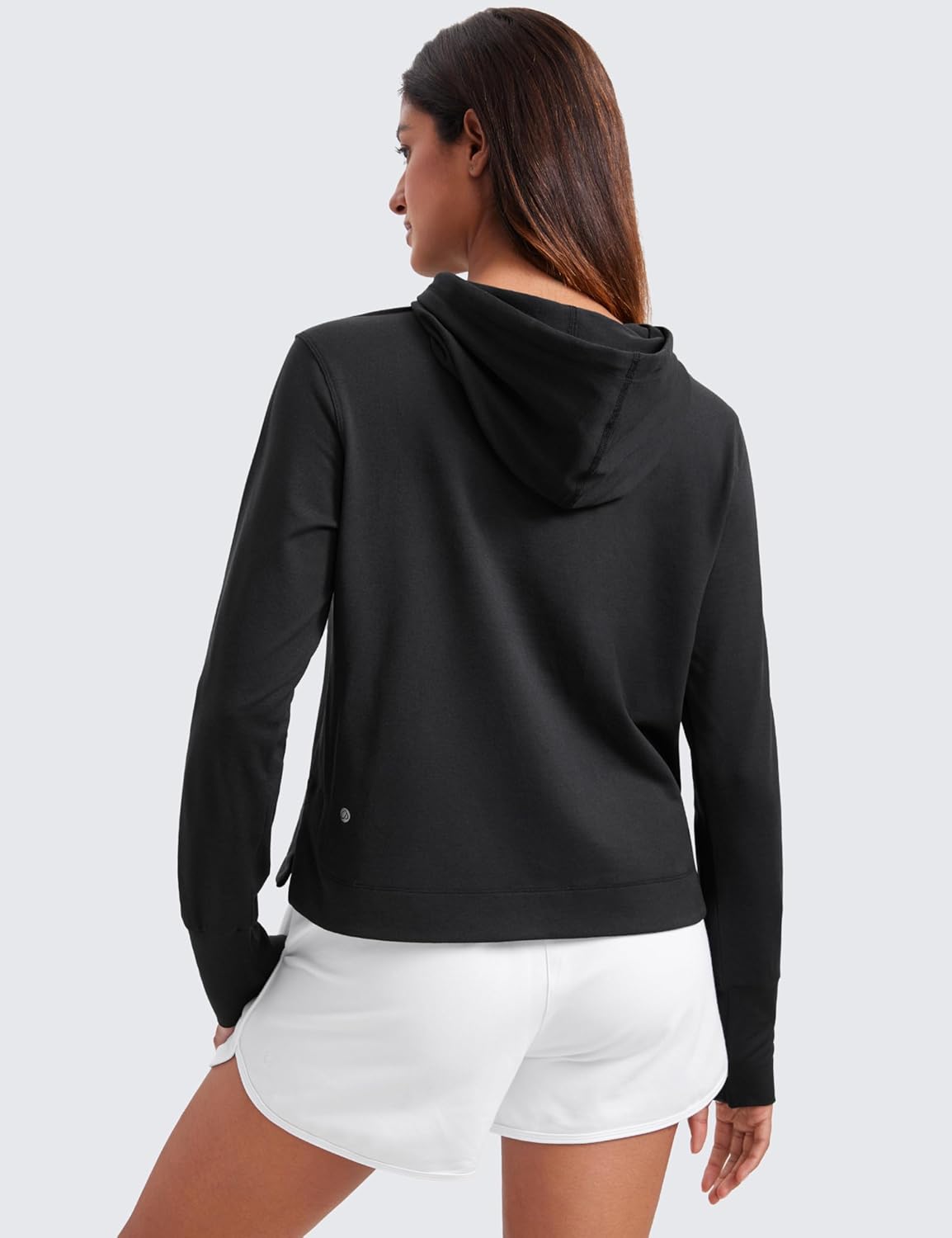 CRZ YOGA Cloud Jersey Pullover Hoodies for Women Long Sleeve Hooded Workout Sweat Shirts Casual Yoga Tops with Thumb Holes - Image 2