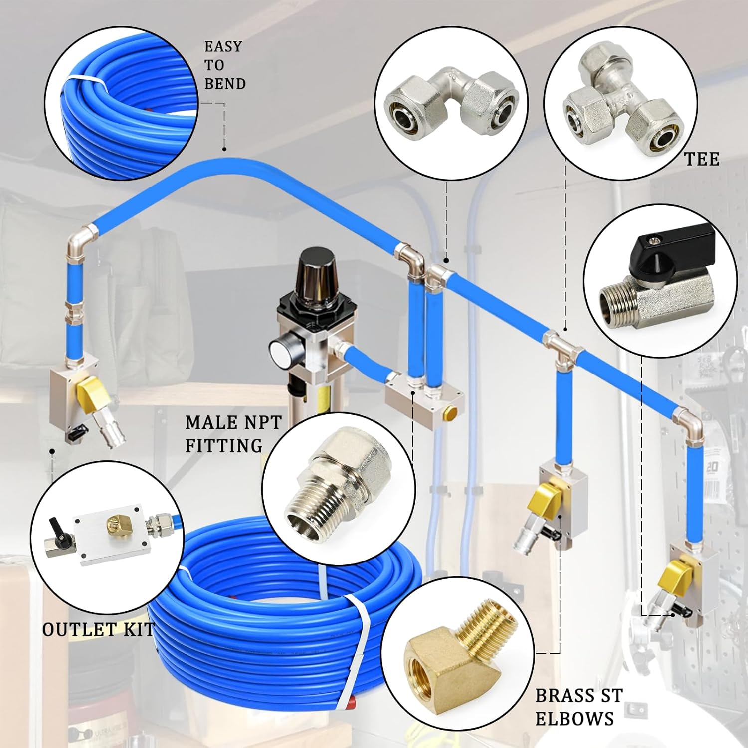 M3800 Master Kit For RapidAir Maxline 1/2-Inch Air Compressor Line Kit - 100-Feet - Image 3
