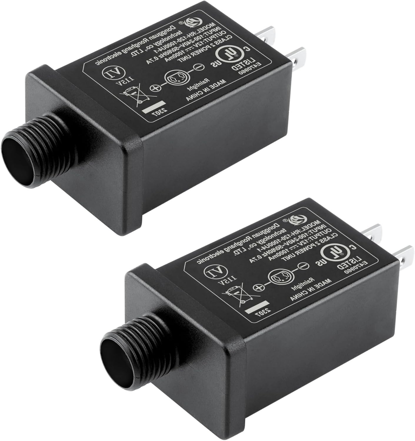 2 Pack Yard Inflatable Adapter Power Supply Adaptor 1A 12V Class 2 Power Unit for Home Lawn Yard Garden Christmas Inflatable Decorations