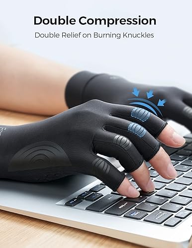 Miniatura 3 de FREETOO Guantes de cobre para aliviar el dolor del túnel carpiano, fortalecen los guantes de compresión para aliviar dolores de manos, hinchazón,