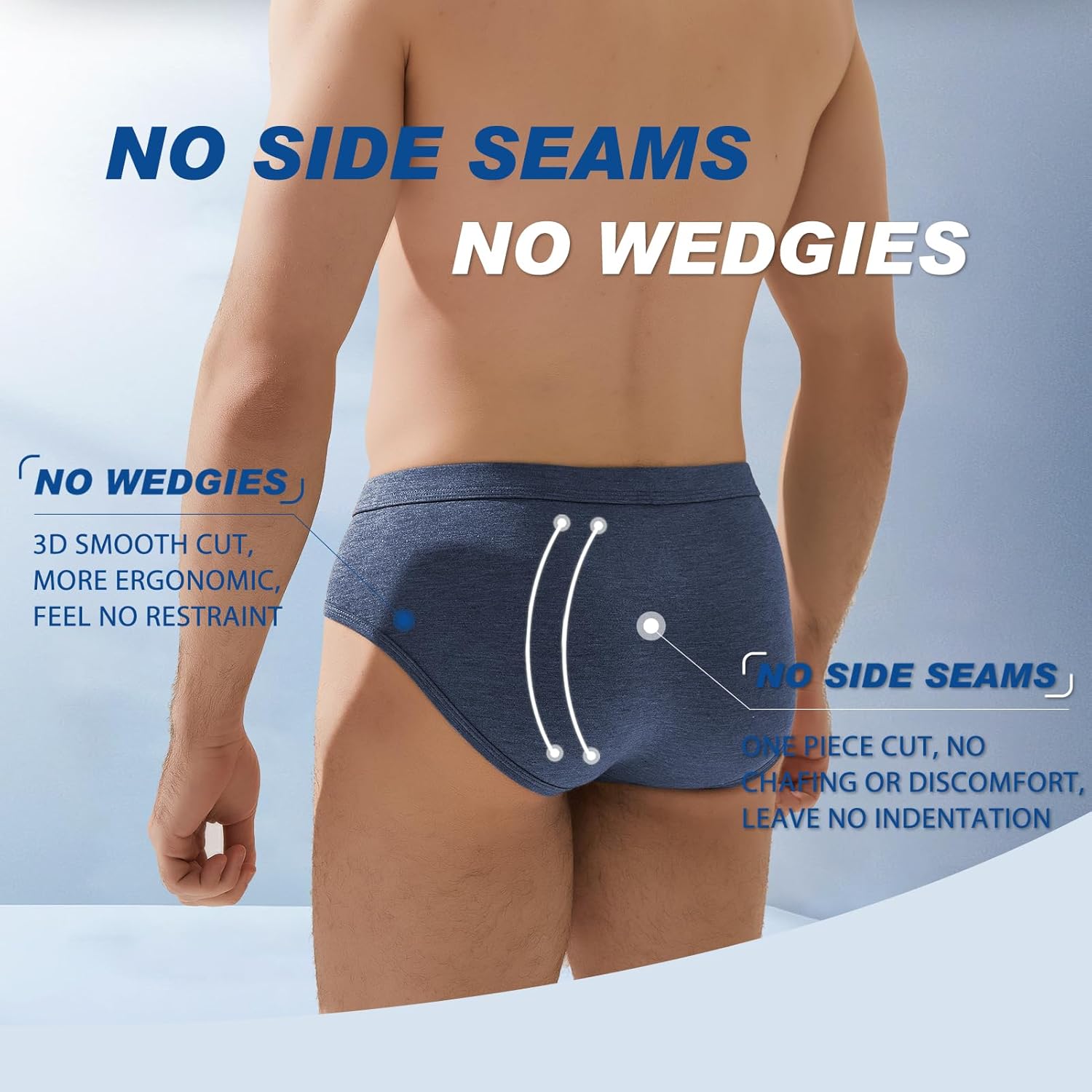 BAMBOO COOL Men's Tagless Briefs Coverd Waistband Comfort Soft Underwear with Contour Pouch Breathable Underpants, Multipacks - Image 5