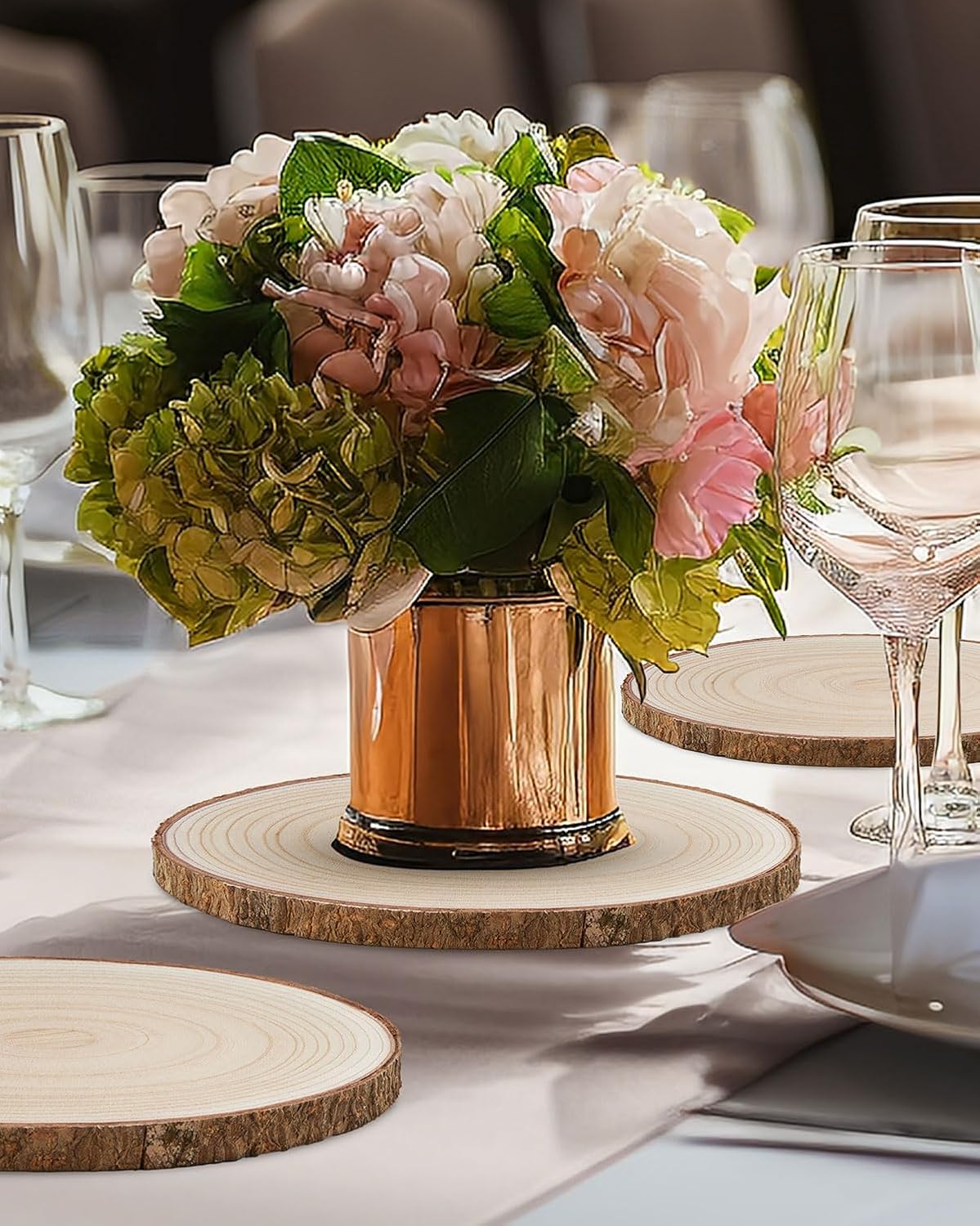 Set of (10) 9-10 Inches Wood Slices, Wood Centerpieces for Tables, Wood Slices for Centerpieces, Unfinished Wood Rounds for Rustic Wedding, Baby Shower, Party, Natural Paulownia Slabs - Image 8