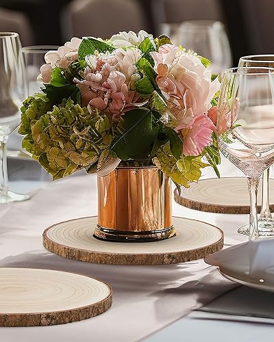 Miniatura 8 de Juego de (10) rebanadas de madera de 9 a 10 pulgadas, centros de mesa de madera para mesas, rebanadas de madera para centros de mesa, rondas de