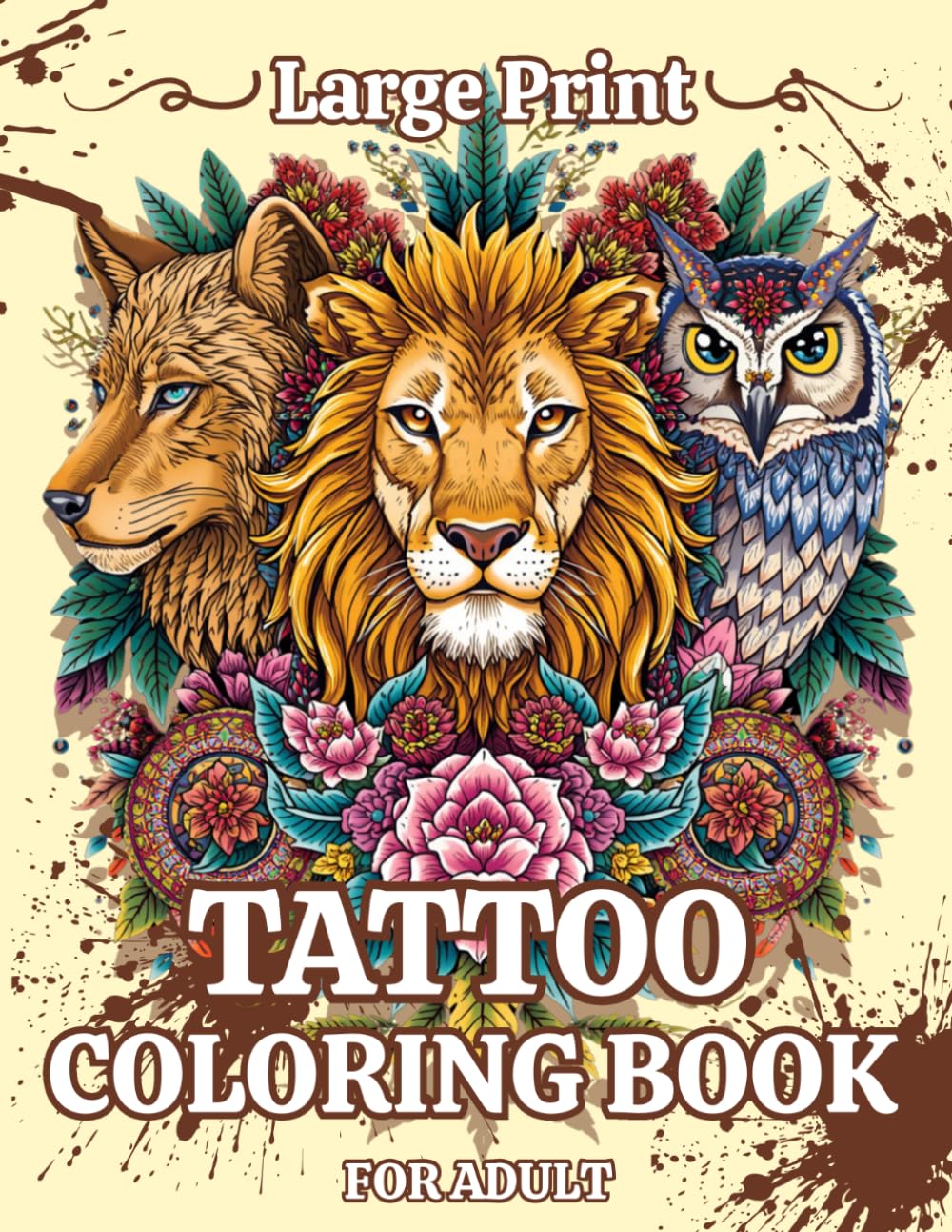 Tattoo Coloring Book: Over 50 Simple, Easy, and Fun Tattoo Coloring Pages for Adults and Seniors with Large Designs for Relaxation and Joy