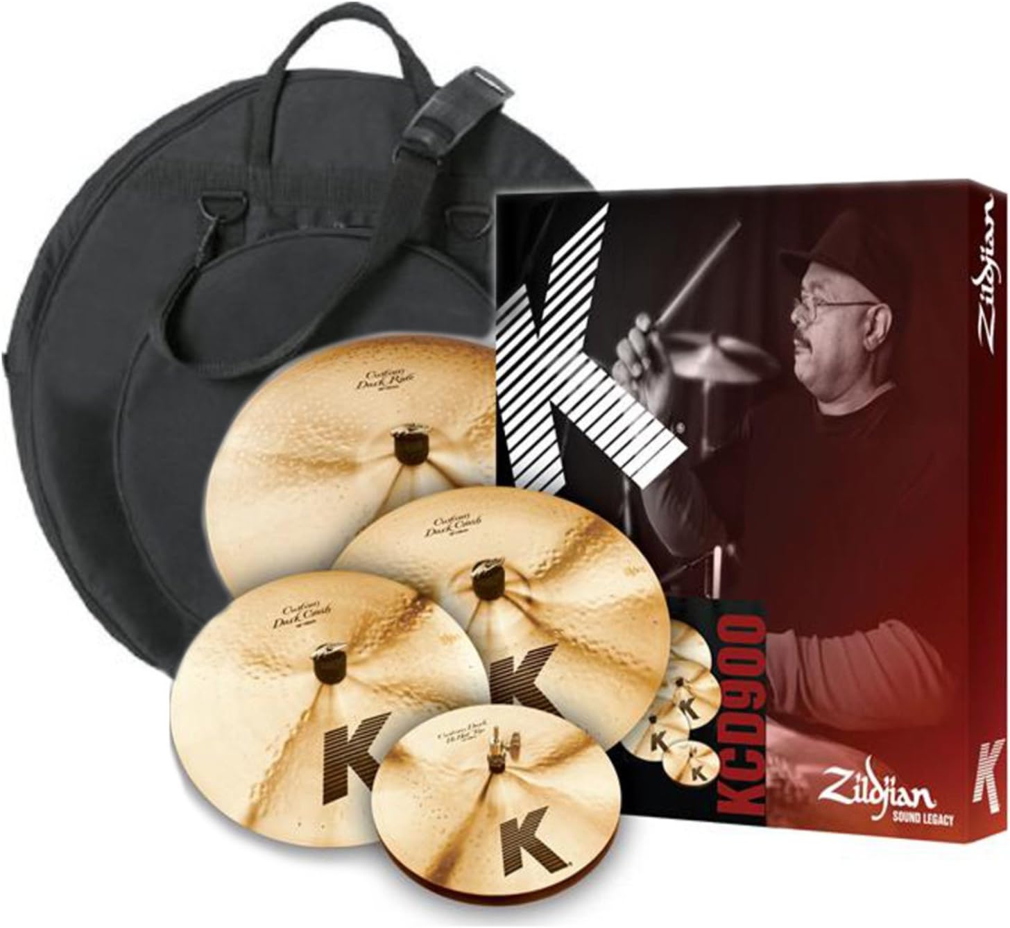Zildjian KCD900 K CUSTOM DARK 5 PC BOX SET with Cymbal Bag
