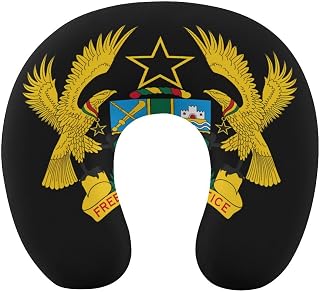 Coat of Arms of Ghana Funny Travel Pillow U Shaped Memory Foam Neck Pillows Portable for Flight Car Home Office