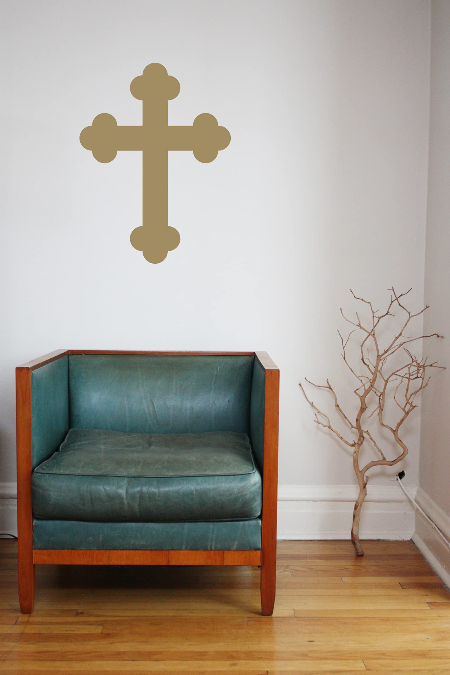 Large Cross, Crucifix, Decorative Vinyl Wall Art Sticker. Mural, Decal. Home, Wall Decor. Window, Mirror, Church Christian (37.6cm Wide x 50cm high, Hot Pink)
