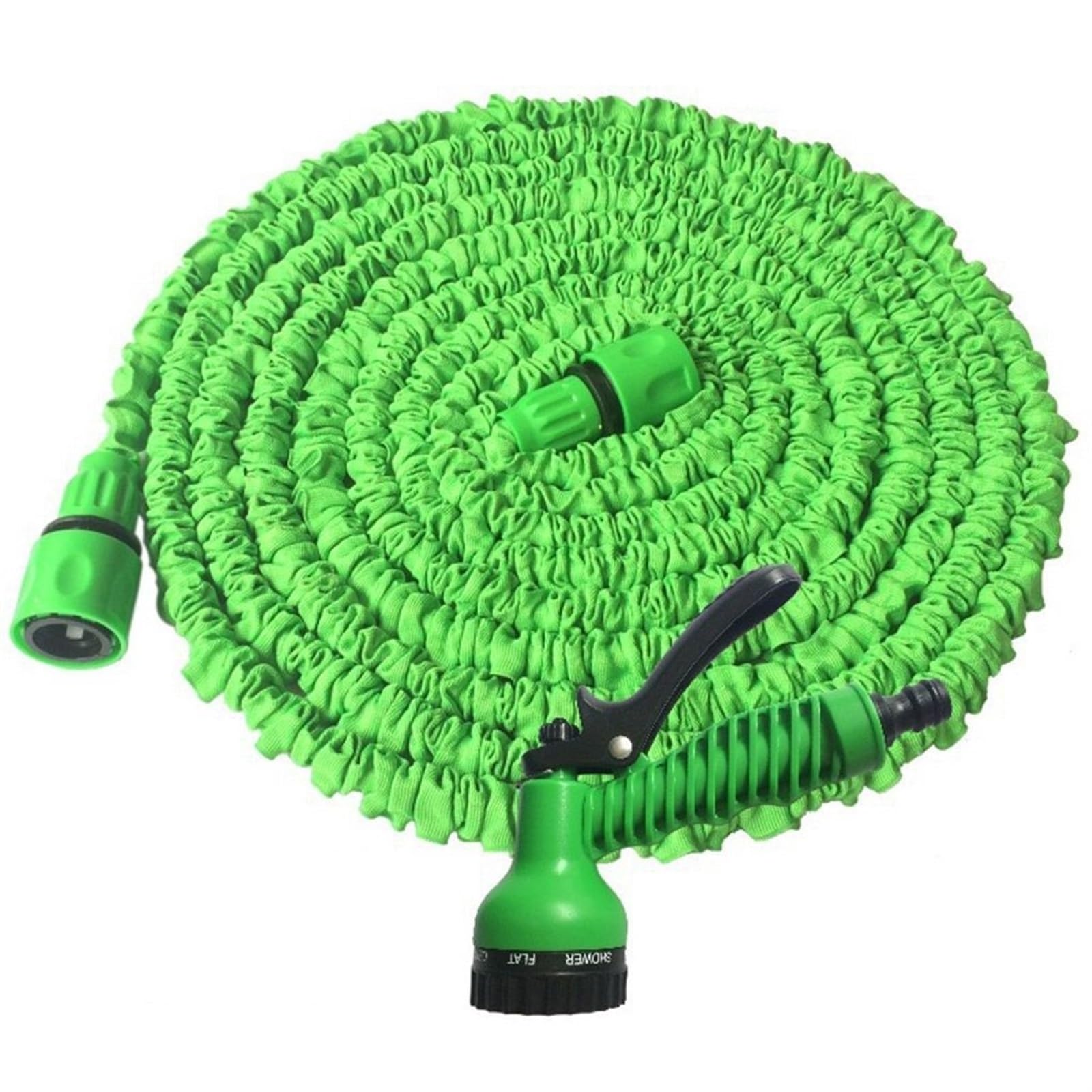 Manguera de Jardín Manguera de jardín de 25 a 200 pies, manguera de agua Flexible extensible, mangueras de plástico, rociador de jardín for lavado de coches, herramientas de riego(Color:45m green)