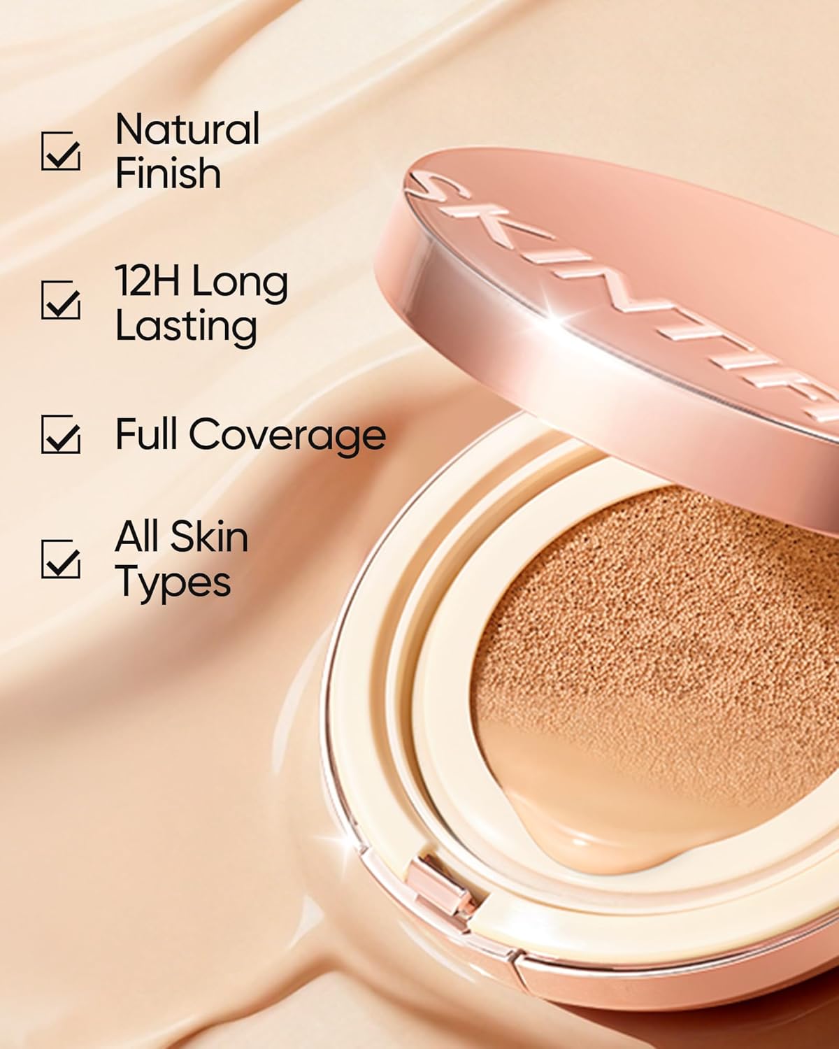 Full Coverage Cushion Foundation #00N Natural Porcelain| Satin Glow Finish, Oil-Control & Waterproof, Buildable Tattoo Cover Cushion for All Skin Types - Image 7