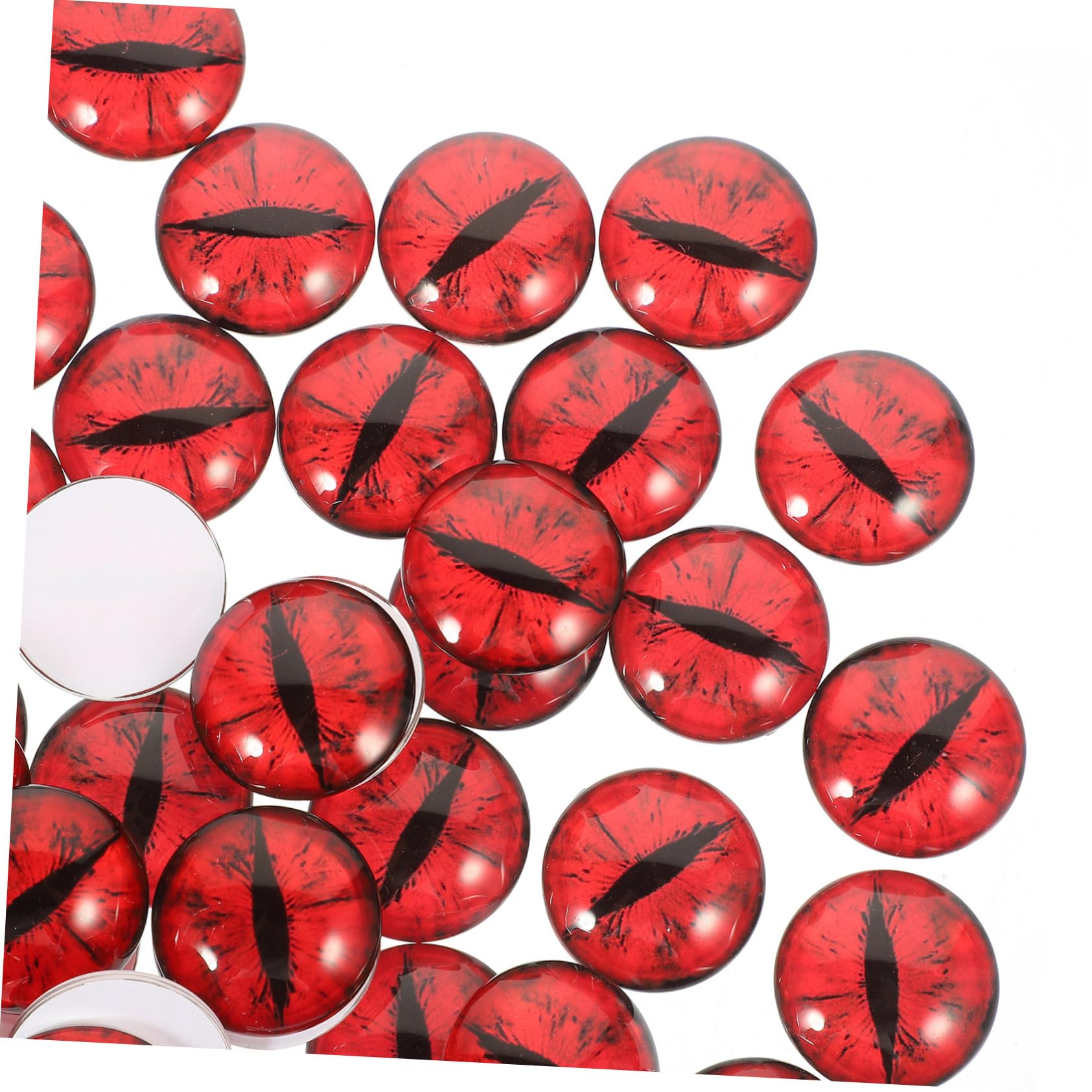 NUOBESTY Occhi Finti in Vetro Rossi 100 Pezzi Tondi per DIY e Craft | Alta Trasparenza, Effetto Realistico, Finitura Lucida, per Lavori Manuali e Creazioni Artistiche